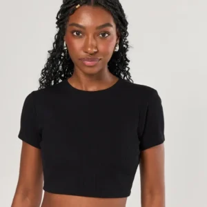 blusa básica cropped preto